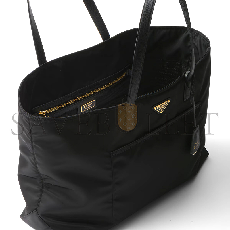 Pra*a Pra*a re-edition 1978 large re-nylon and saffiano leather tote bag 1bg527 (43*31*15cm)